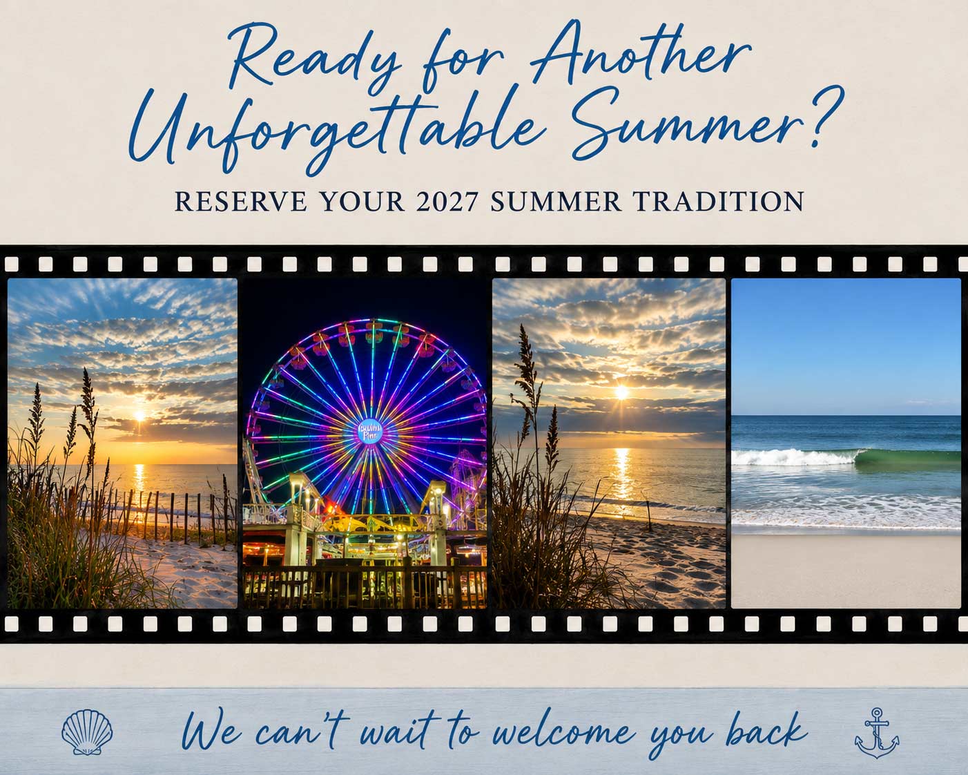 Choose your 2027 vacation path: left, re-book same rental; right, find me a new property.